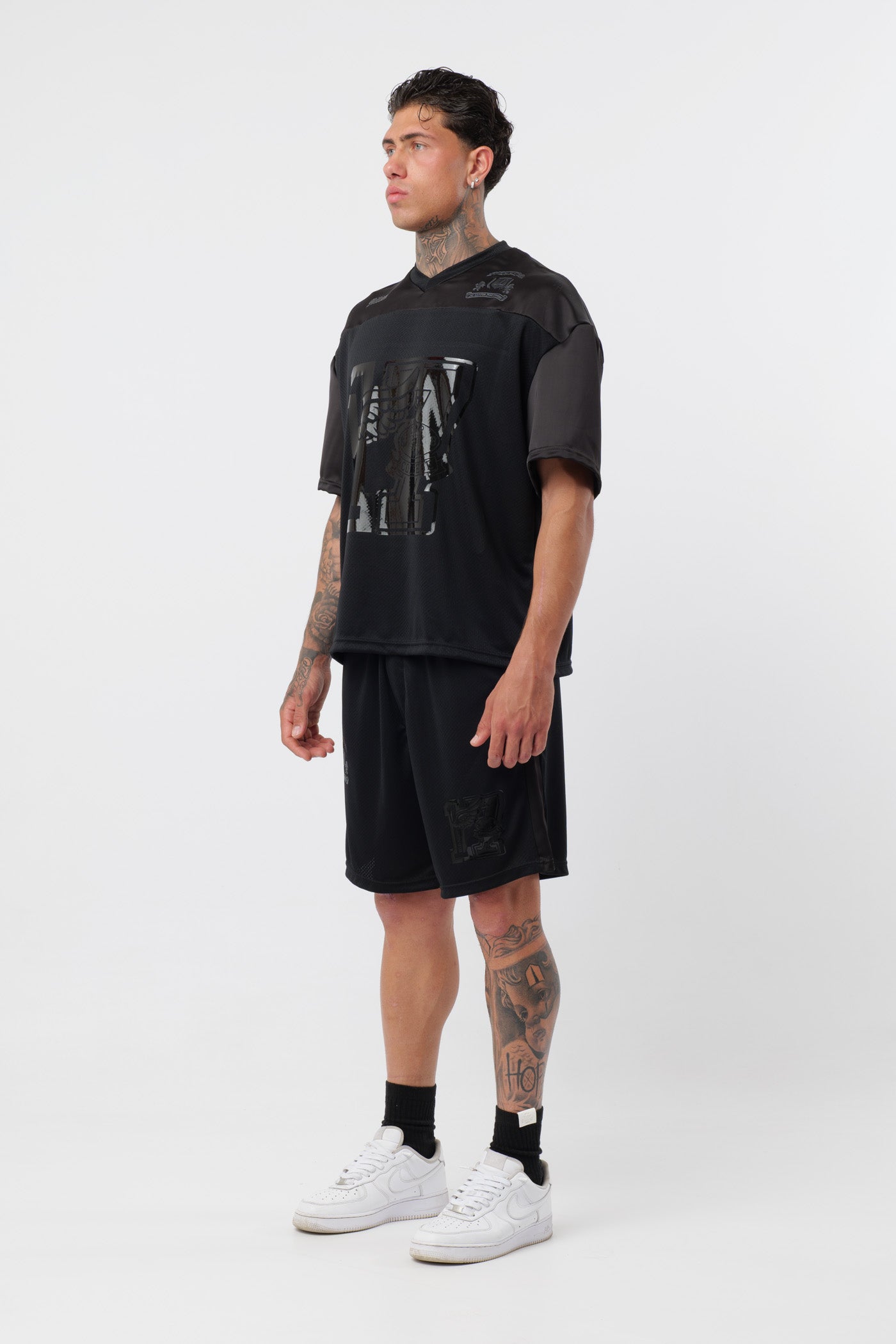 T-shirt Noir avec Logo Noir