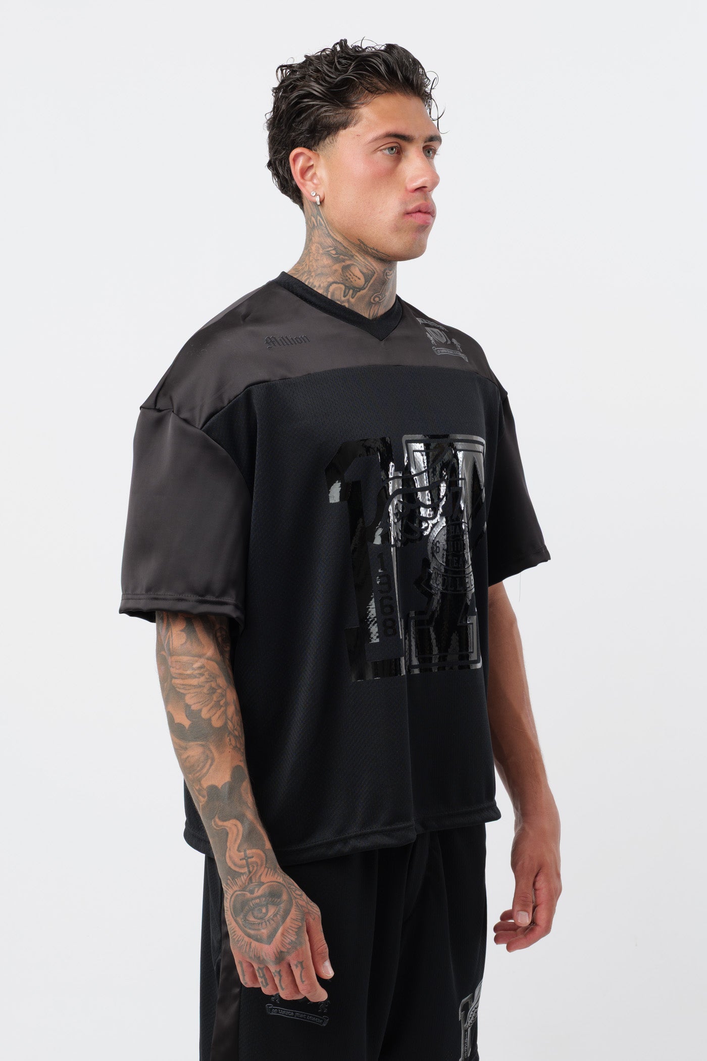 T-shirt Noir avec Logo Noir