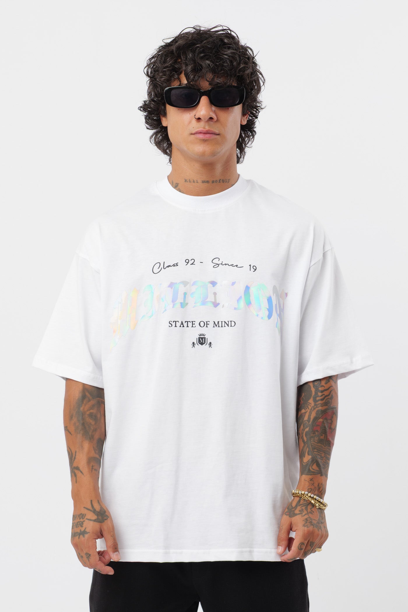 T-shirt blanche holographique