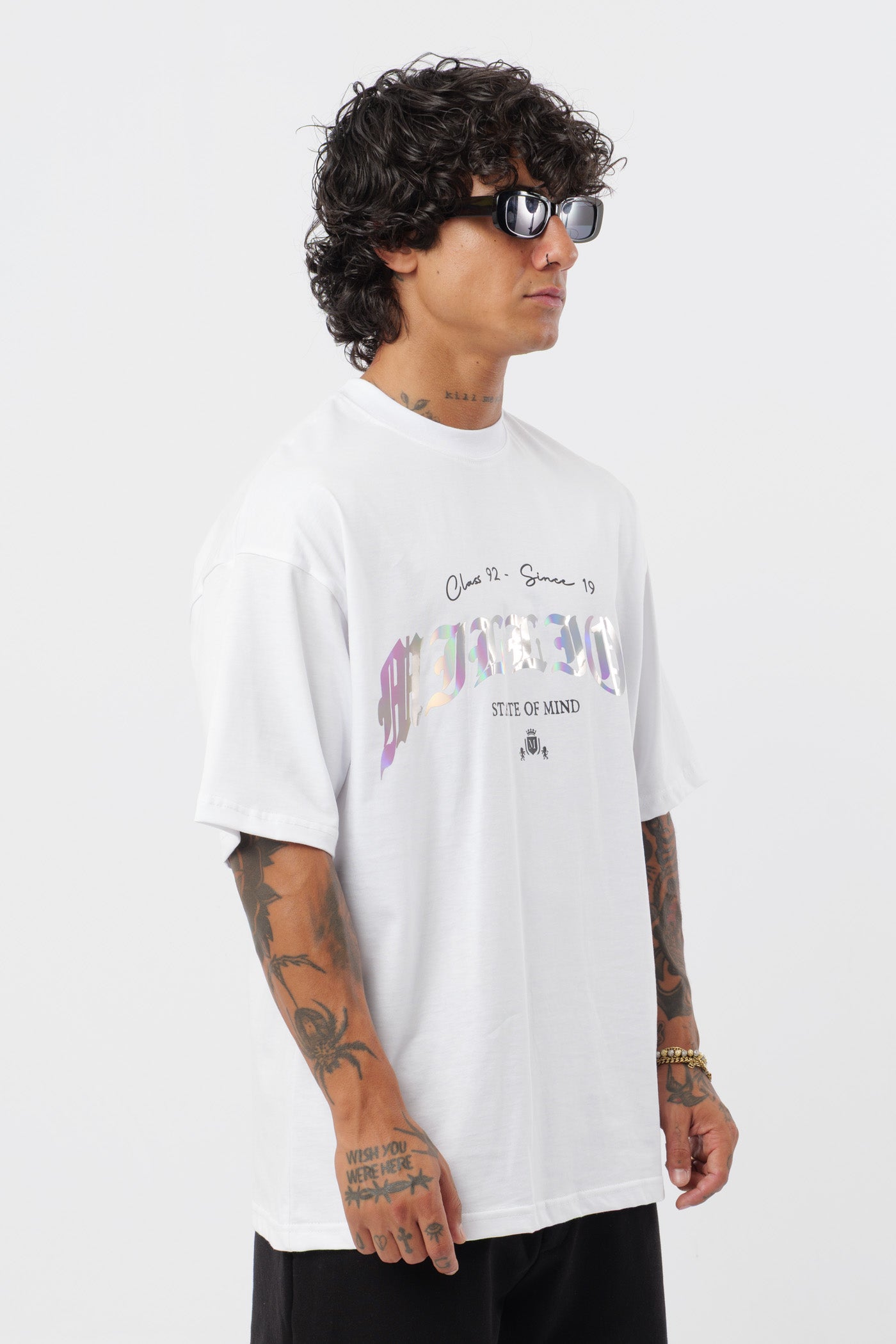 T-shirt blanche holographique