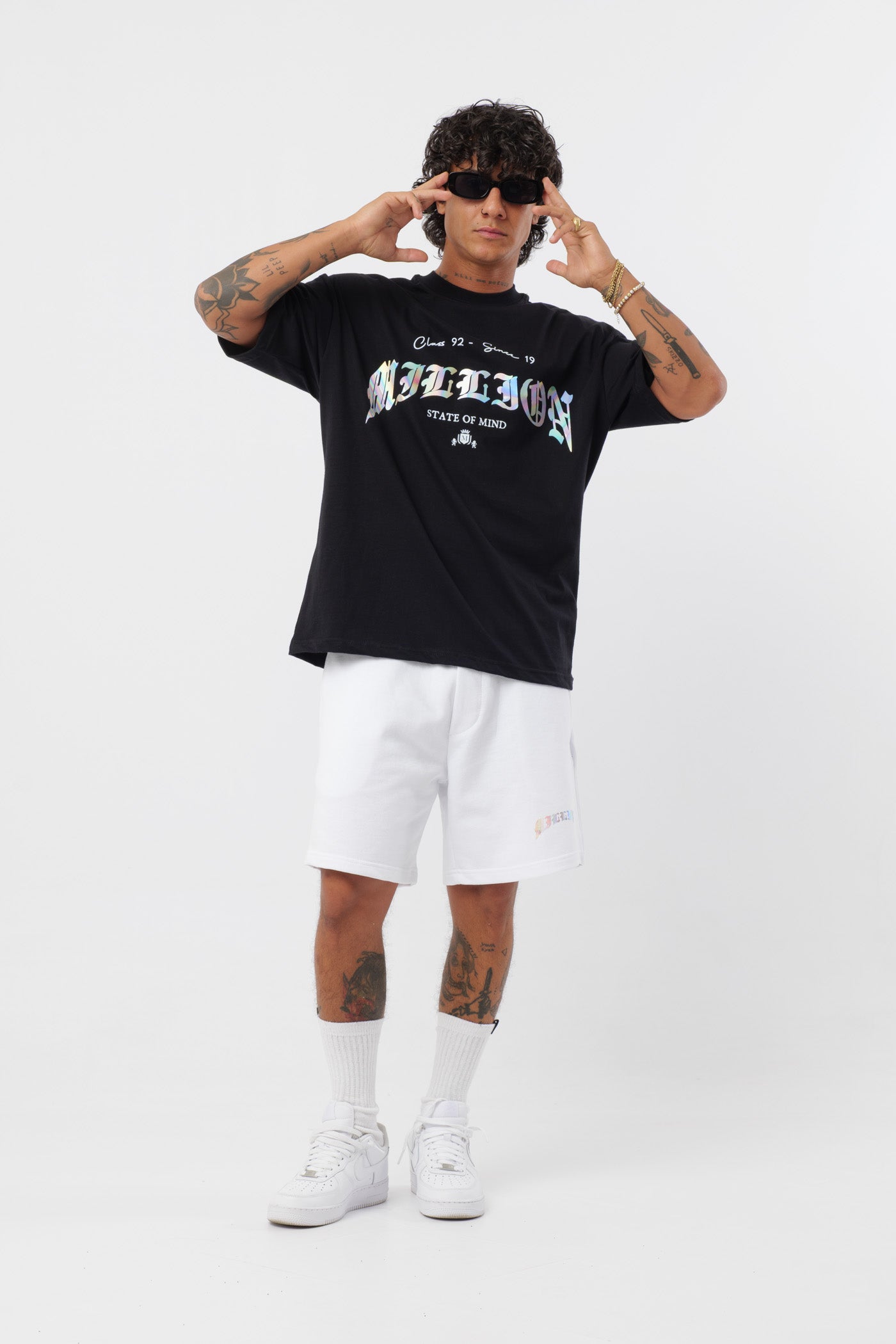 T-shirt noire holographique