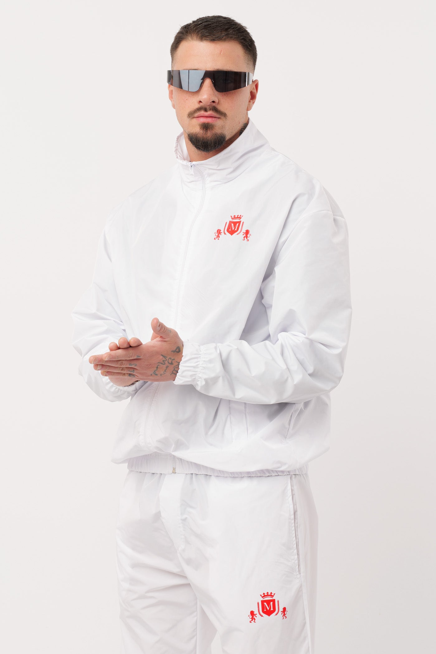 Ensemble Tech Blanc Logo Rouge