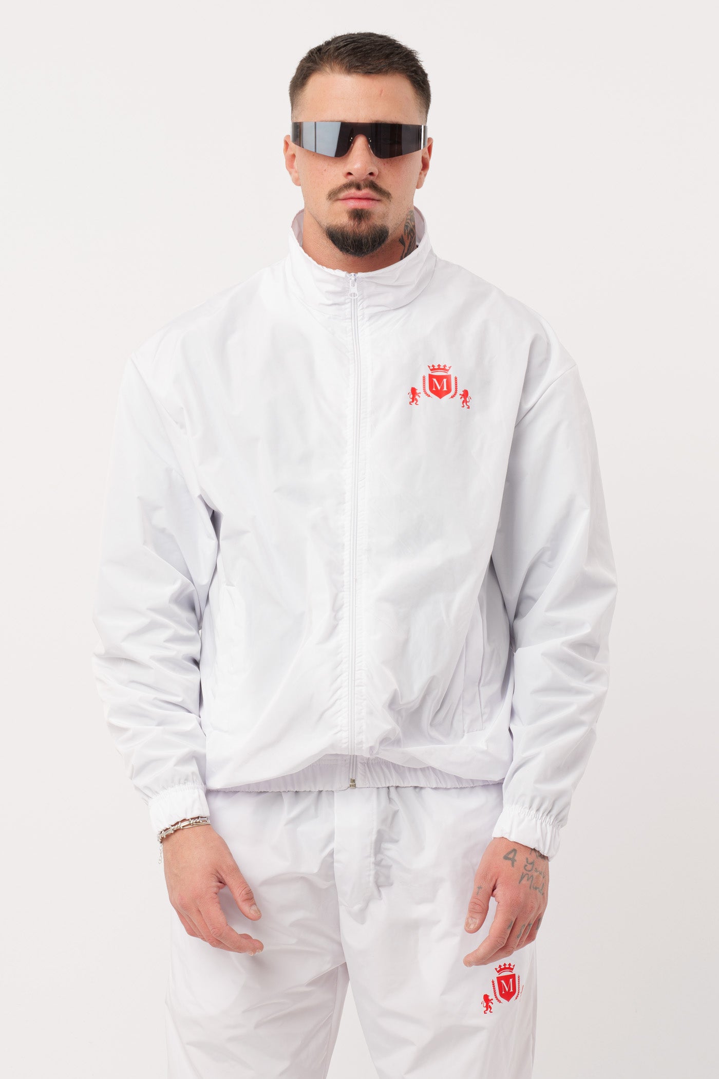 Ensemble Tech Blanc Logo Rouge