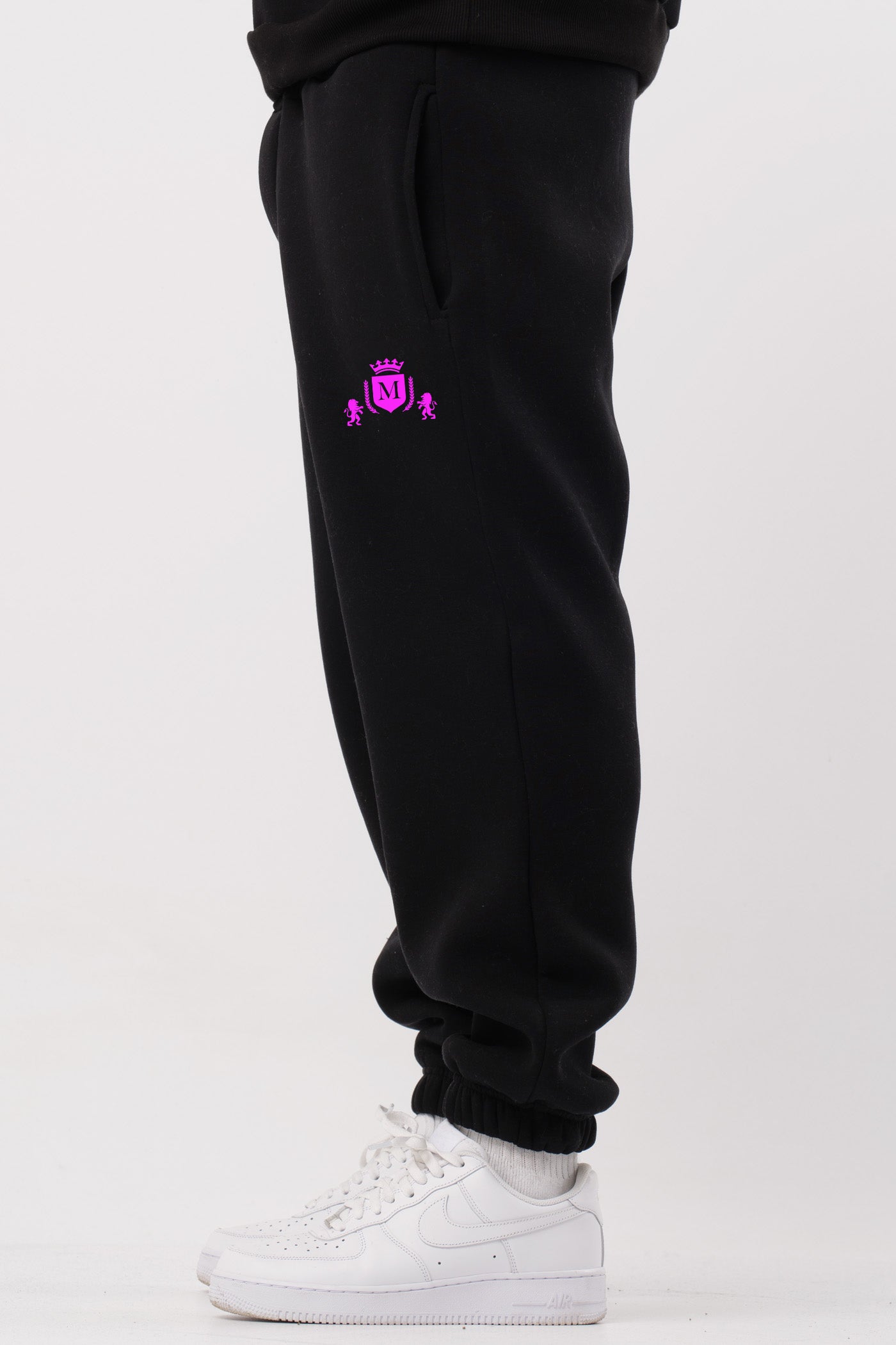 Ensemble "Logo" Noir Rose Fluo