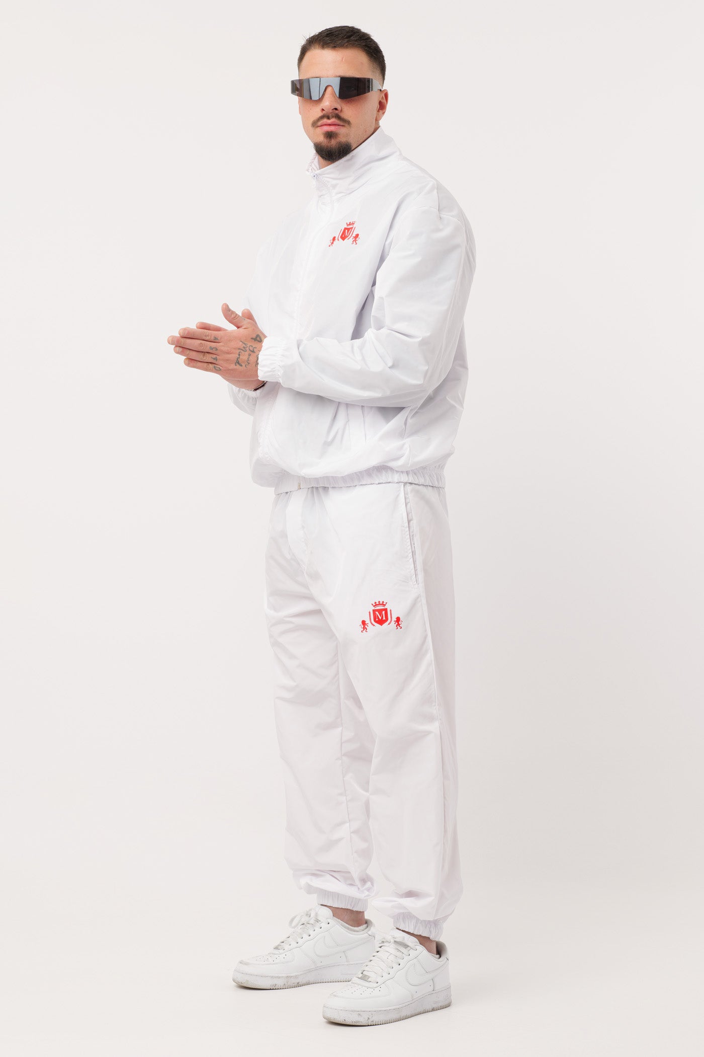 Ensemble Tech Blanc Logo Rouge