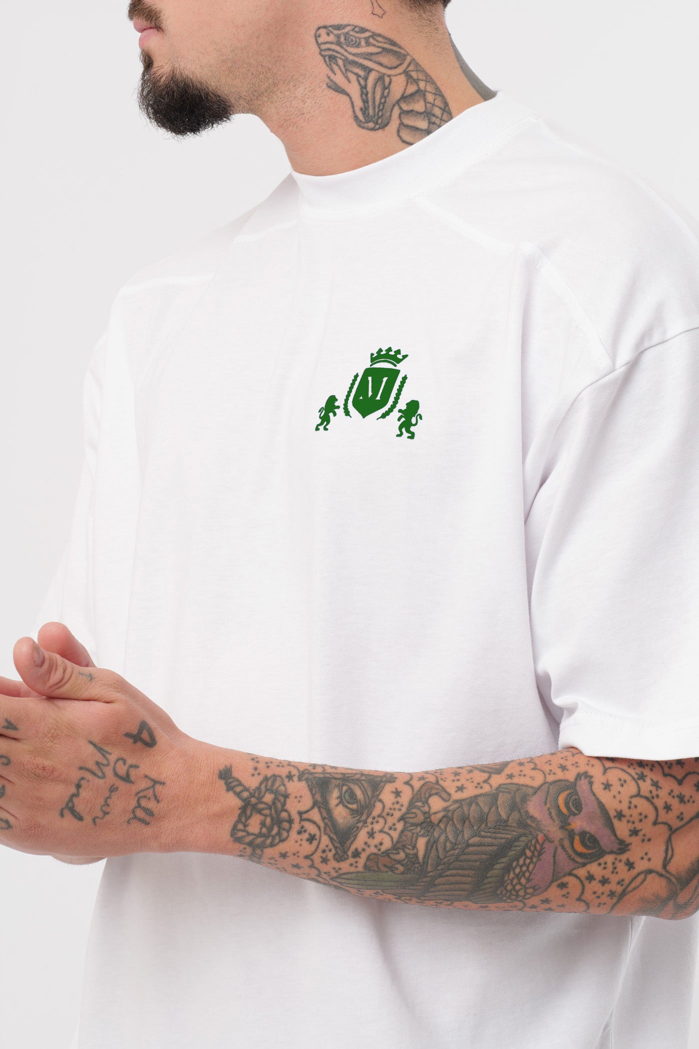 T-Shirt Logo Blanc Vert