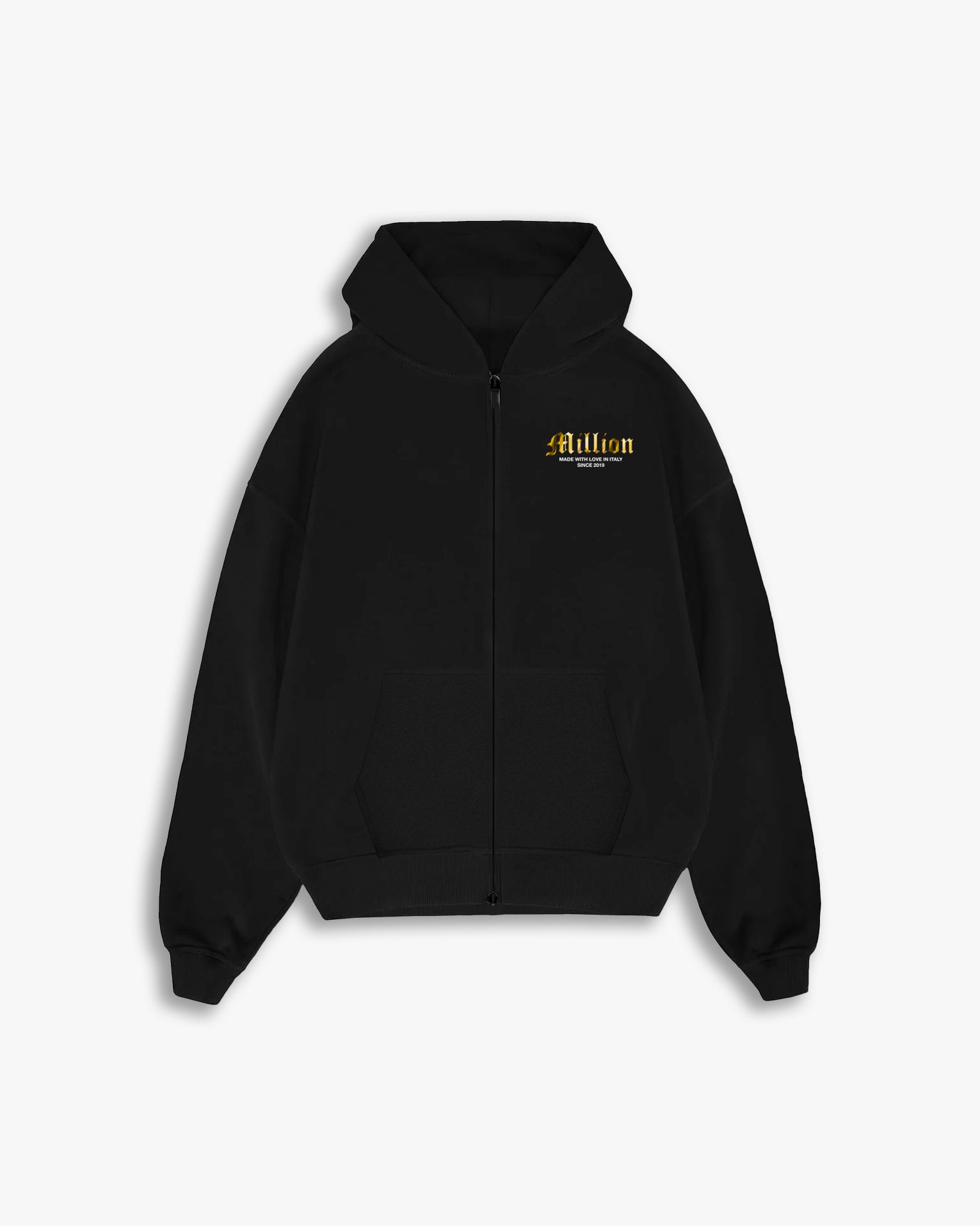 Hoodie Zip Gold Nera