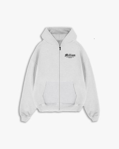 Hoodie Zip Black Grigia