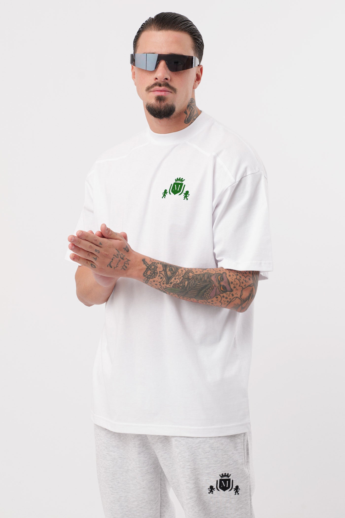 T-Shirt Logo Blanc Vert