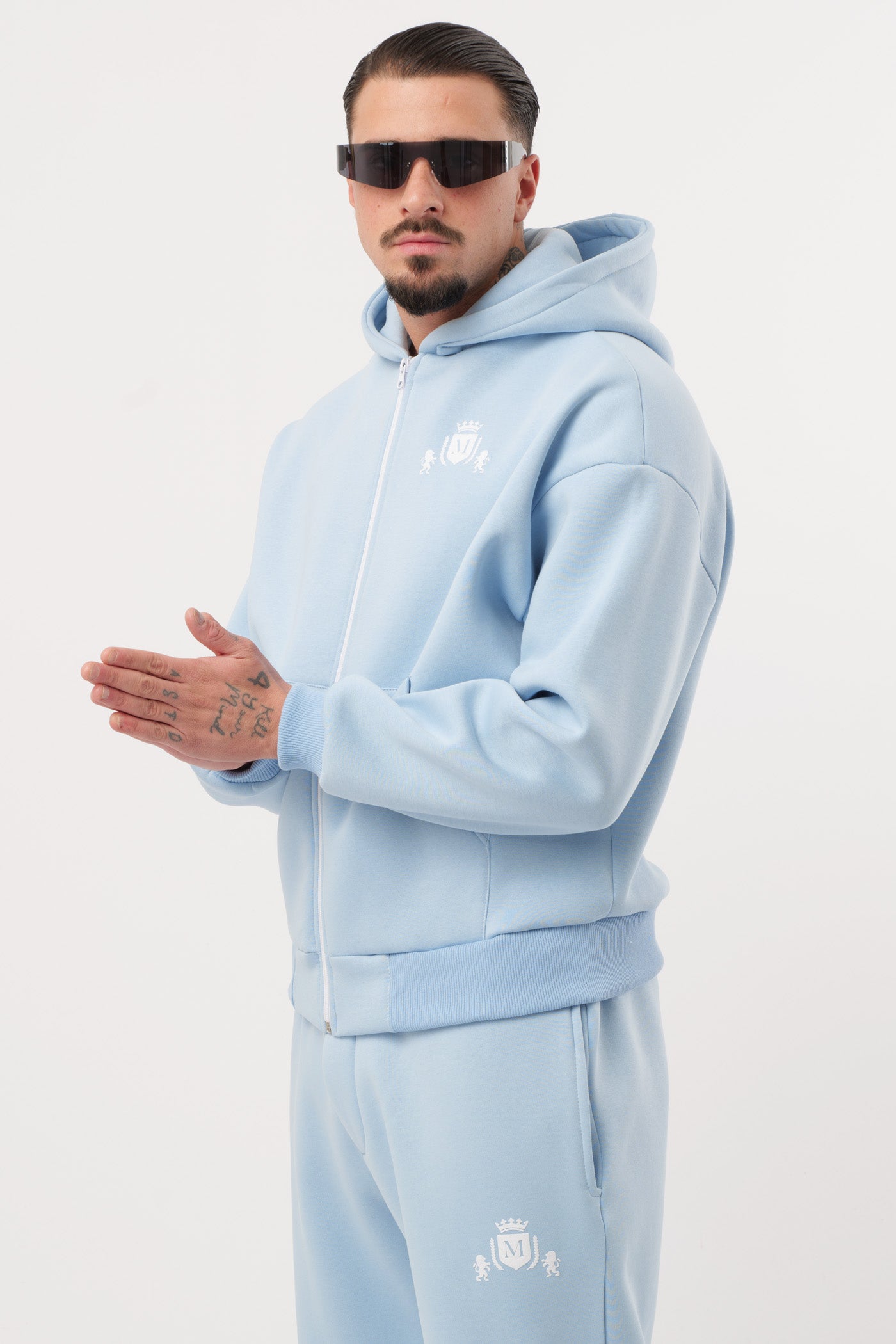 Ensemble Logo Zip Bleu