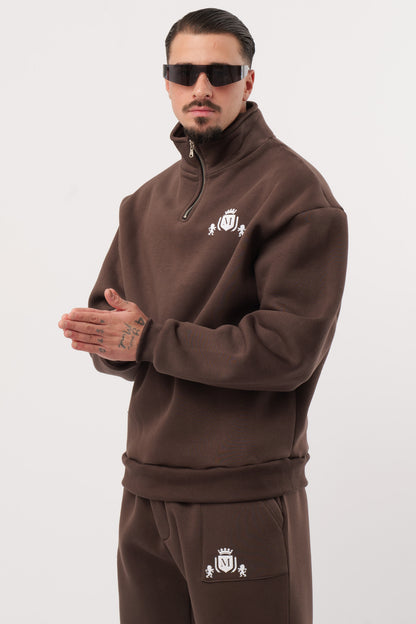 Cordset 1/4 Zip Marron