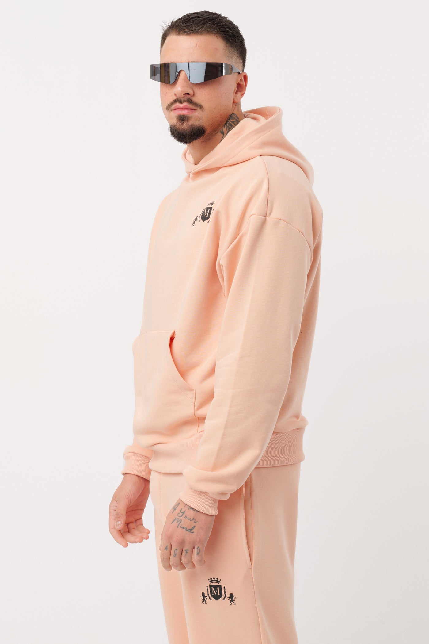 Hoodie Corail avec Logo Noir