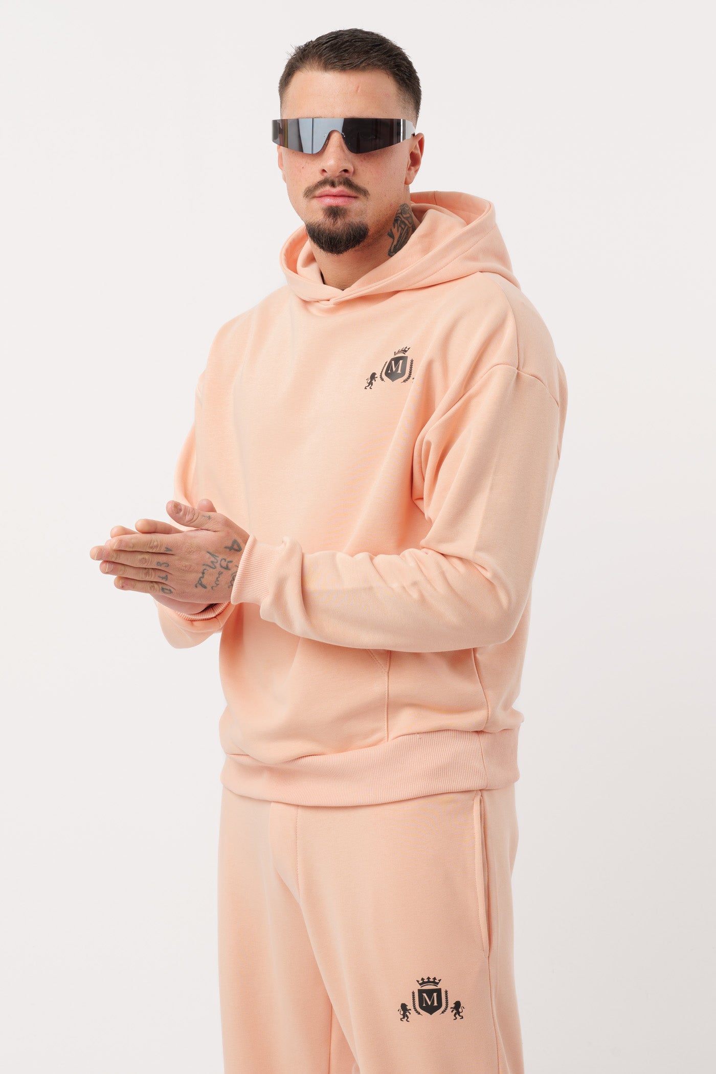 Hoodie Corail avec Logo Noir