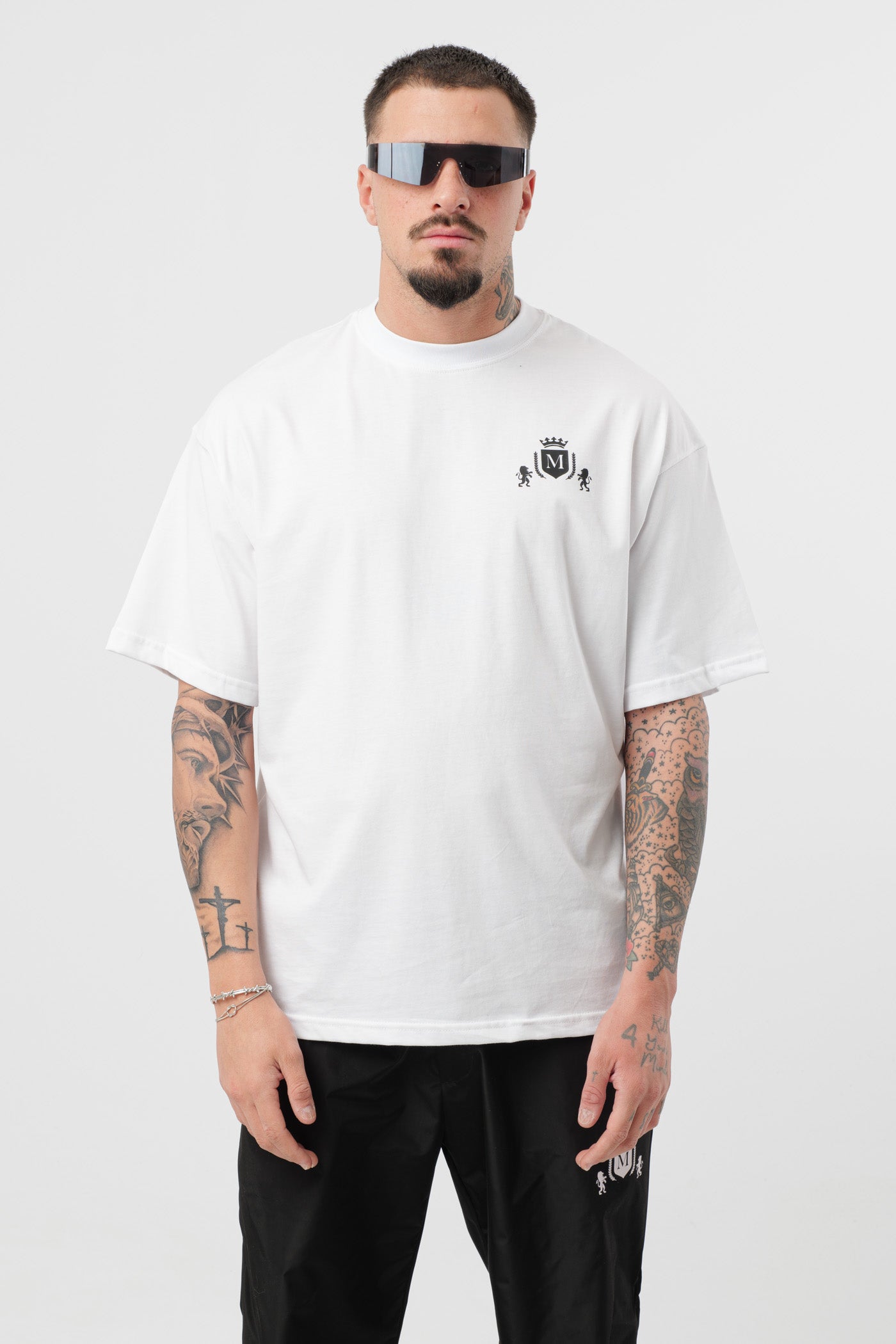 T-shirt Blanc avec Logo Noir