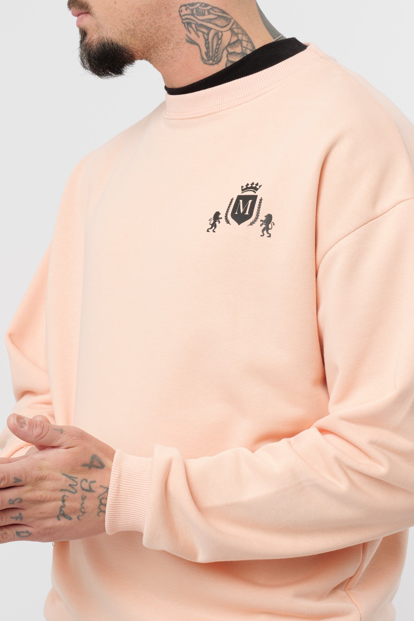 Crewneck Corail avec Logo Noir