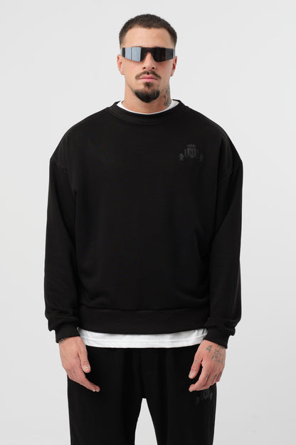 Crewneck Noir avec Logo Noir