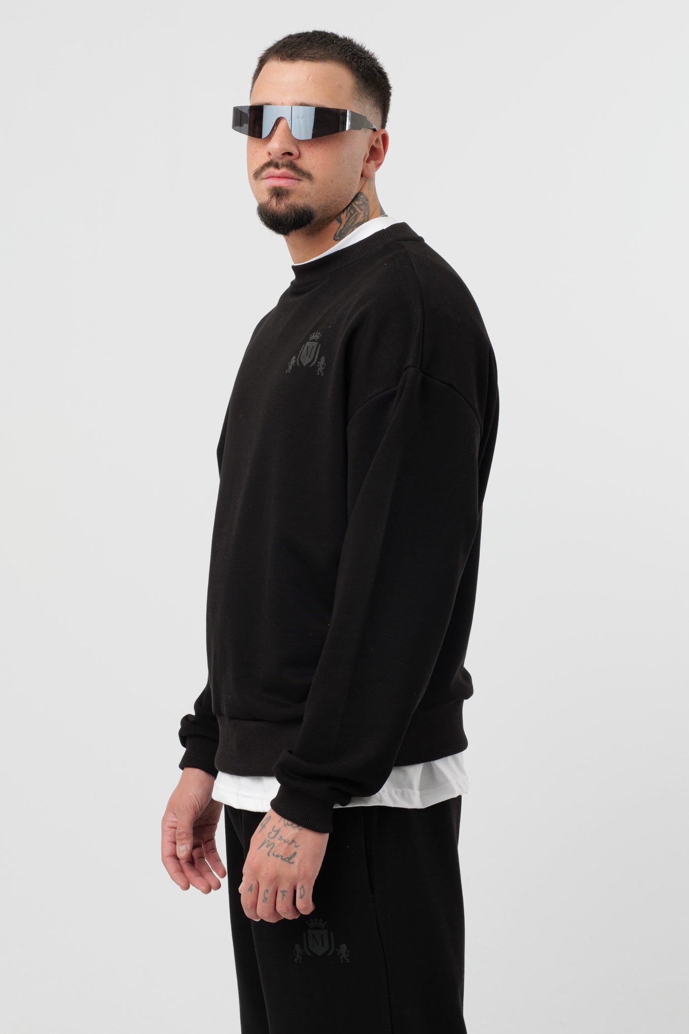 Crewneck Noir avec Logo Noir