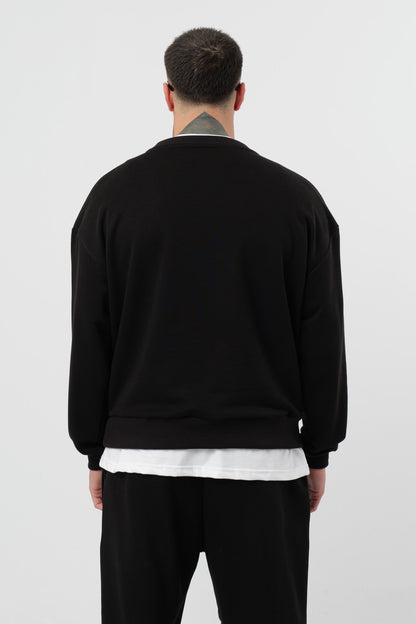 Crewneck Noir avec Logo Noir