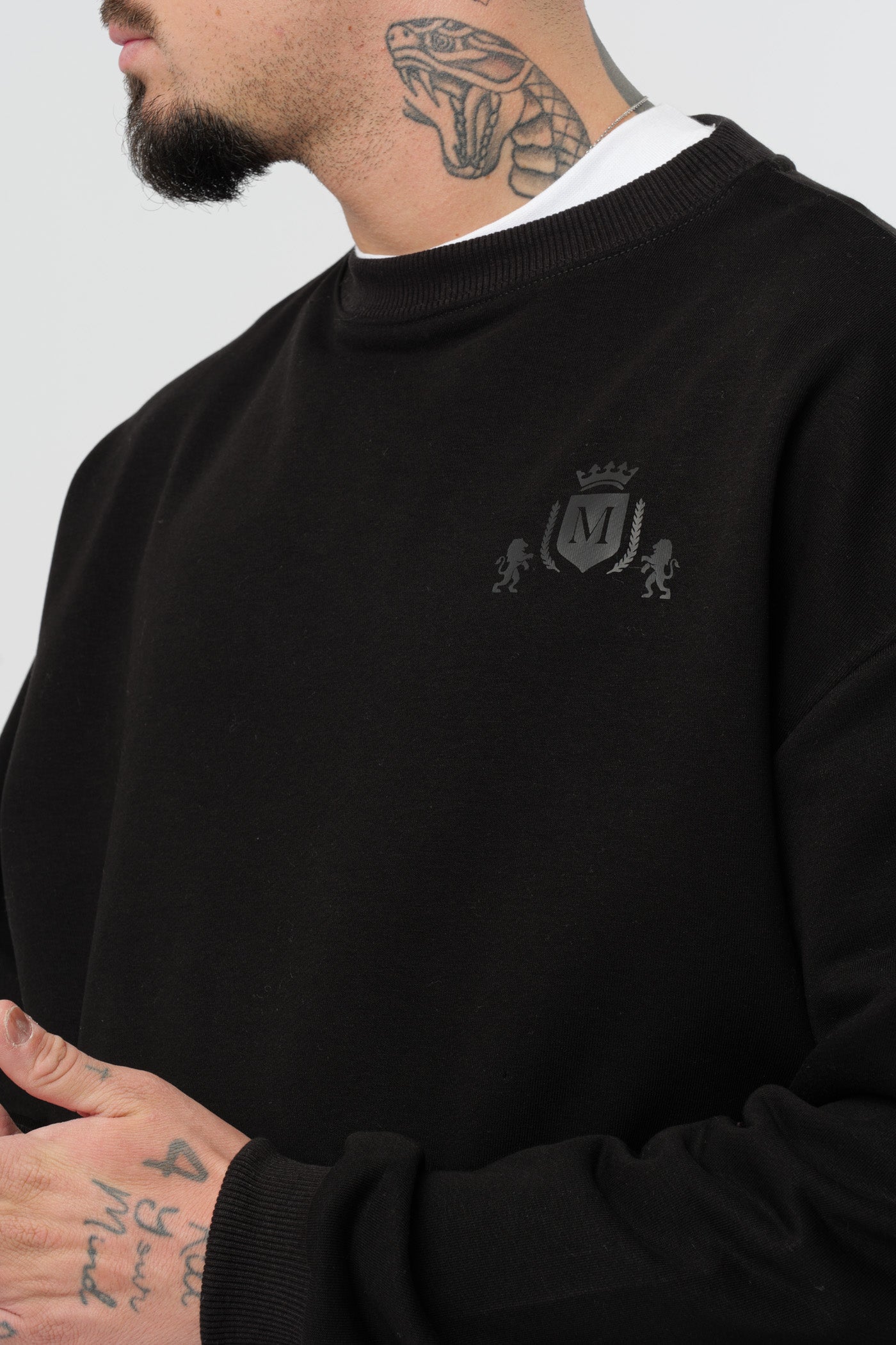 Crewneck Noir avec Logo Noir