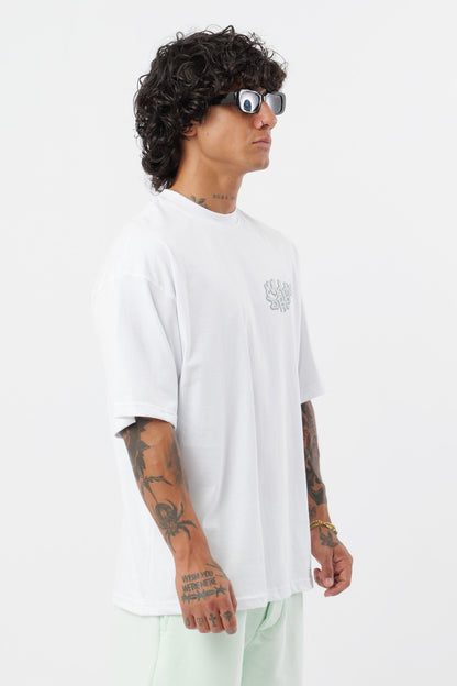 Weißes T-Shirt mit schwarzem Logo