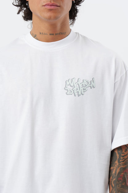 Weißes T-Shirt mit schwarzem Logo