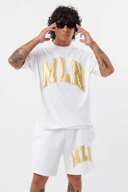 Weißes T-Shirt mit schwarzem Logo