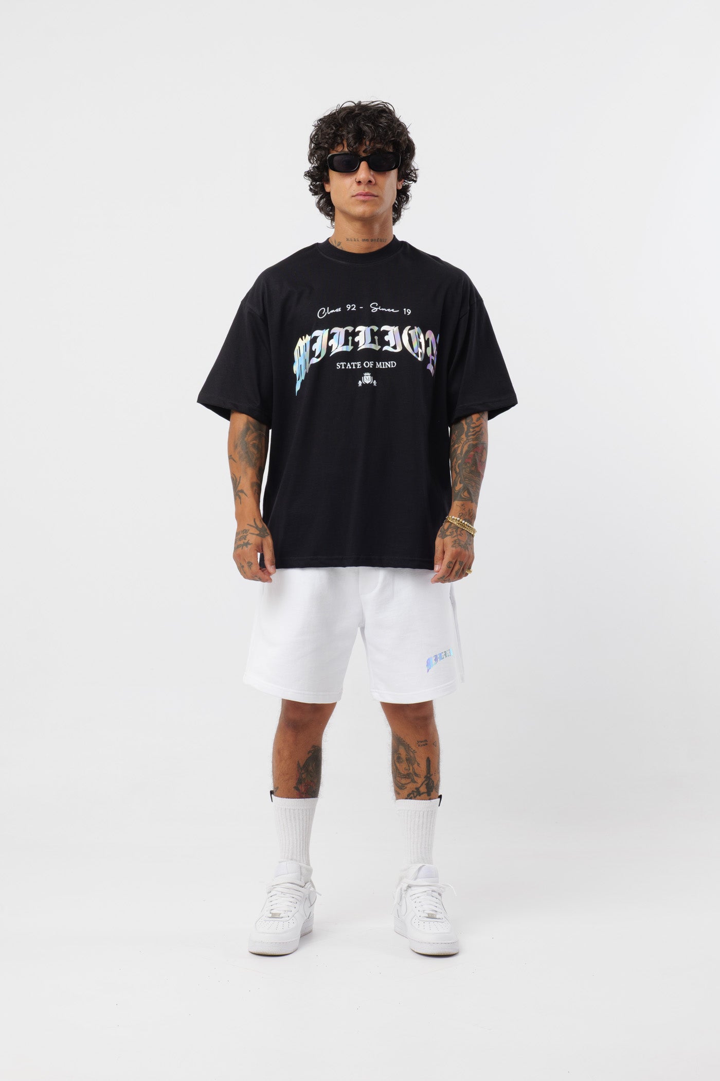 T-shirt noire holographique