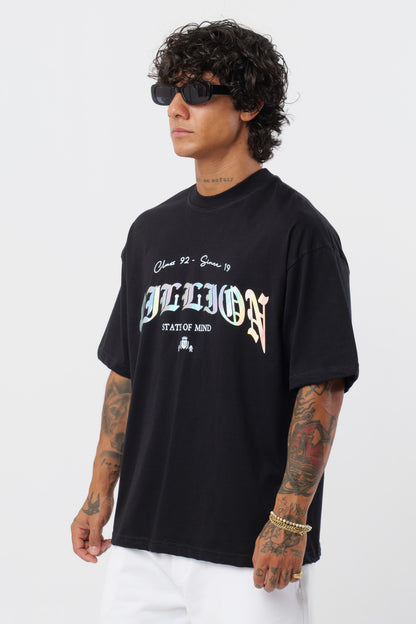 T-shirt noire holographique