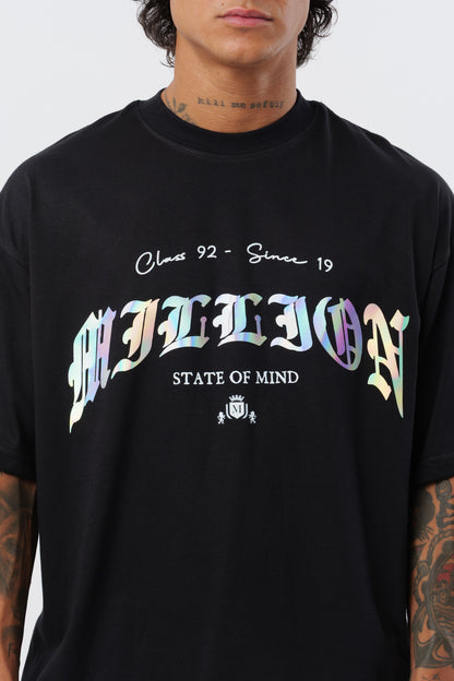 T-shirt noire holographique