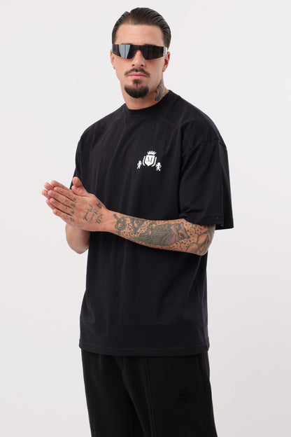 Schwarzes Logo-T-Shirt