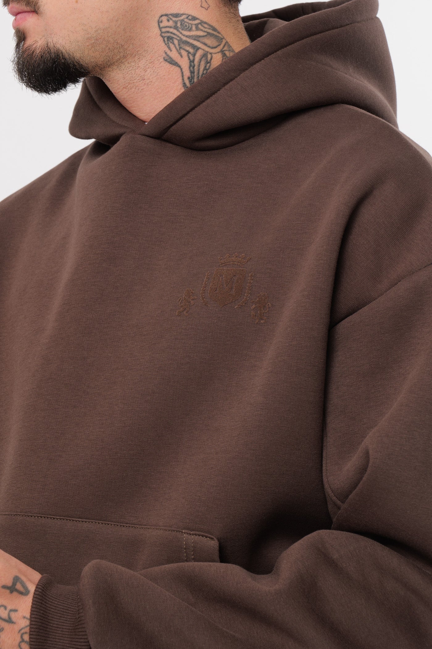 Hoodie Marron Cropped Logo