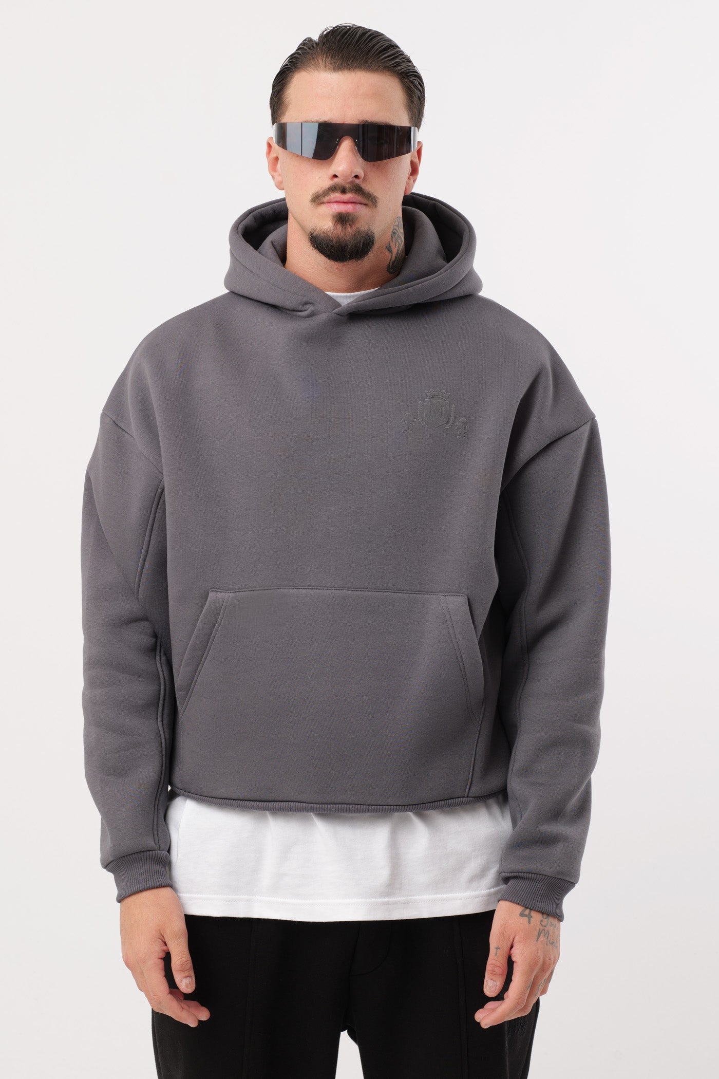 Hoodie Piombo Cropped Logo