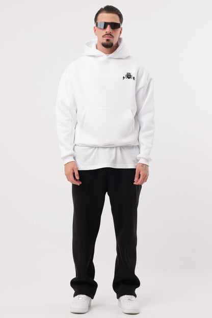 Hoodie White Cropped Logo