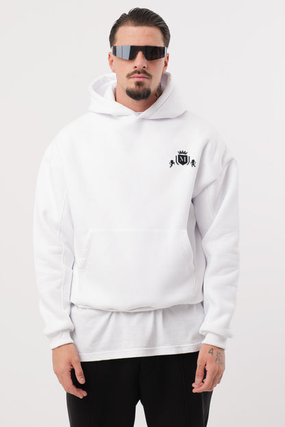 Hoodie Blanc Cropped Logo