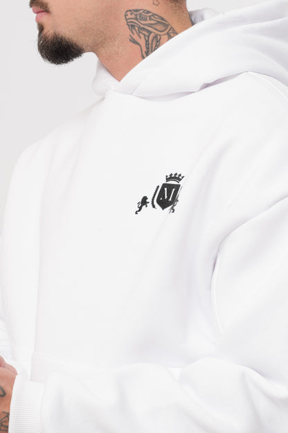 Hoodie Blanc Cropped Logo