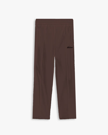 Pantalon en Acétate Marron avec Nervures