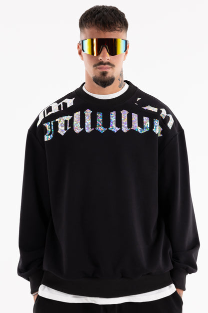 Crewneck Crystal Cortar Noir