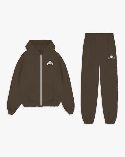 Survêtement Logo Zip Marron