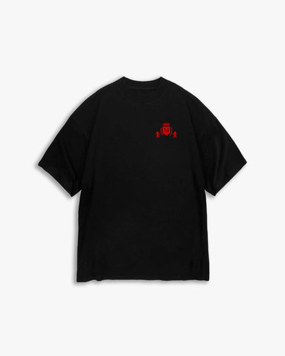 Schwarz-rotes Logo-T-Shirt